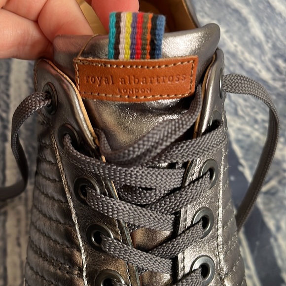 Royal Albartross Women’s Dane Silver Metallic Leather Spikeless Golf Shoes, 10 - Picture 9 of 9